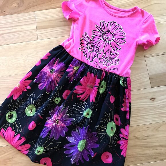 Upcycled Girl's Summer Dress: Handmade Princess Floral Clothing, Size 6/7 - Picture 10 of 11